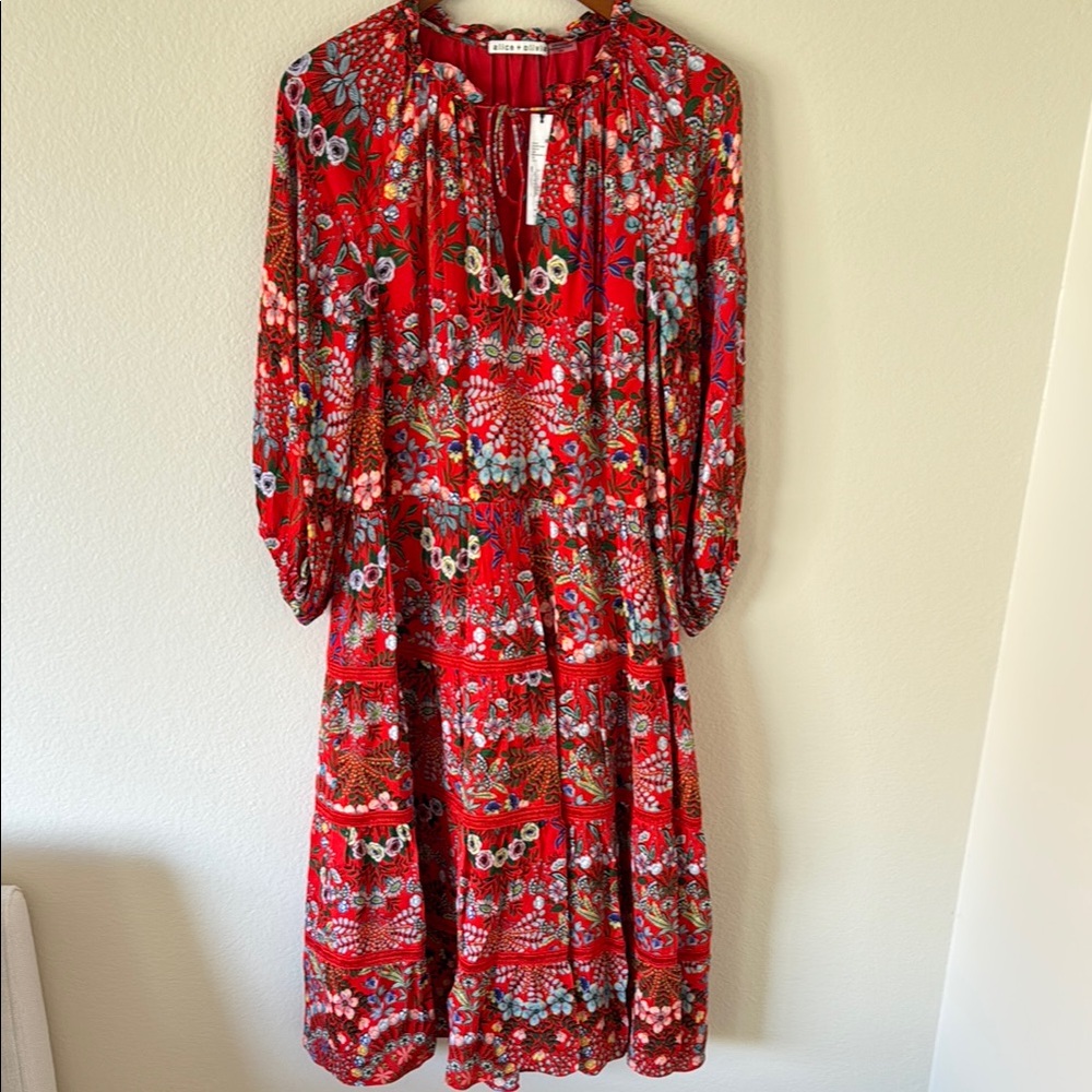 Floral Red Dress